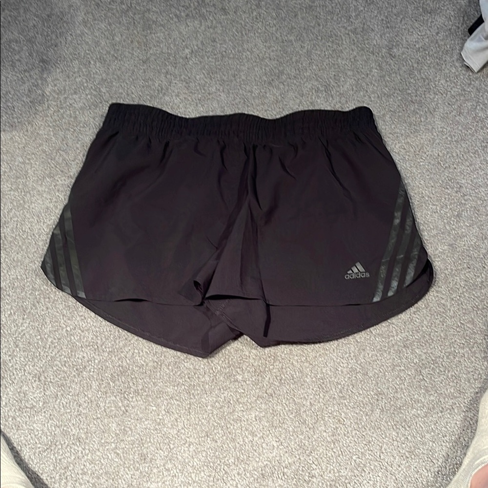 Adidas Black Athletic Shorts Lightweight Elastic Waist